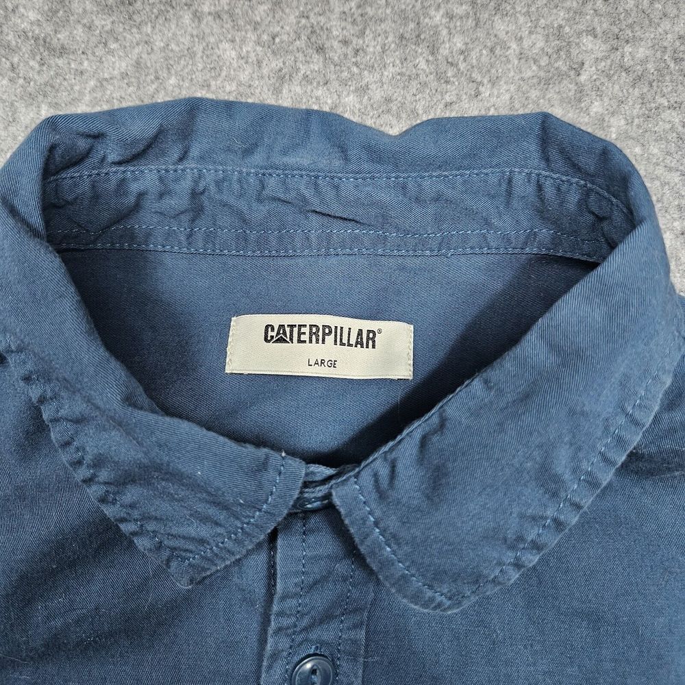Caterpillar CAT Shirt Adult Large Blue Button Up Caterpillar Men - Picture 3 of 8